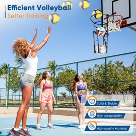 Automatic Volleyball Training Equipment Aid, Heavy Duty Volleyball Spike Serve Trainer for 3-Ball Training, Height Adjustable Volleyball Rebounder Practice Setter Training Equipment(No Ball)
