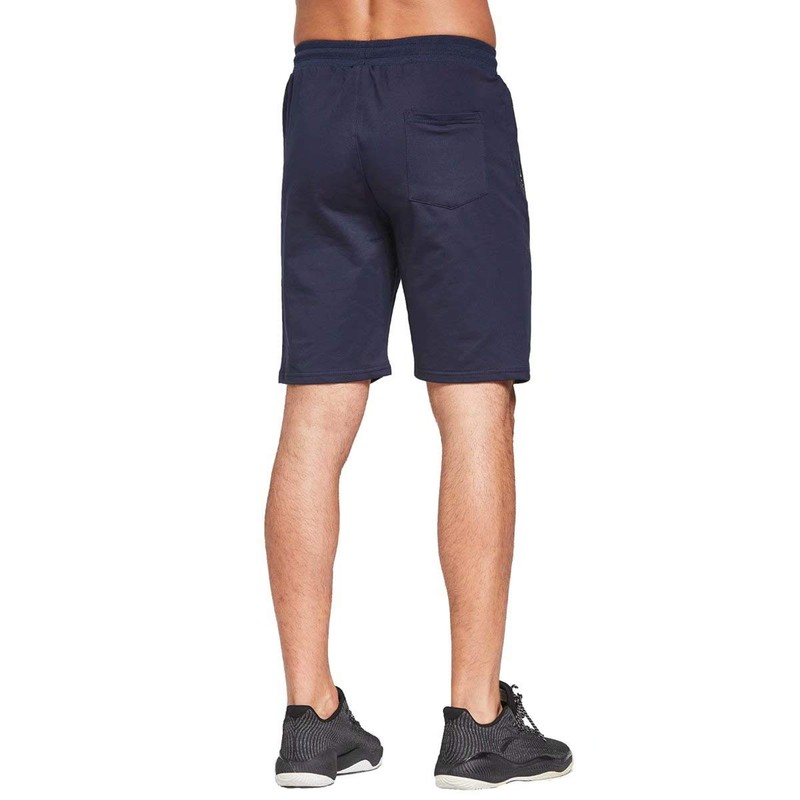 JustSun Men's Cotton Sports Shorts with Zip Pockets. - blue,
