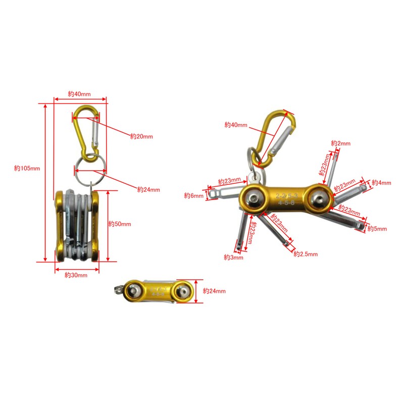 Takagi M&M Mini Folding Wrench Ball Point Millimeter MW-3