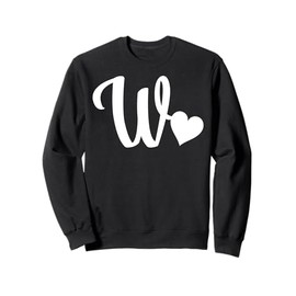white letter W monogram initial minimalist heart graphic Sweatshirt