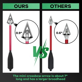 HANDBAIGE 7 Inch Mini Crossbow Bolts with Steel Broadhead Aluminum Crossbow Arrows for 50-80lb Pistol Crossbow Small Crossbow Bolt for Precision Shooting (12PCS)