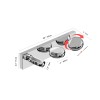 Modern Chrome LED Bathroom Vanity Light Fixtures, 3-Light Dimmable Wall