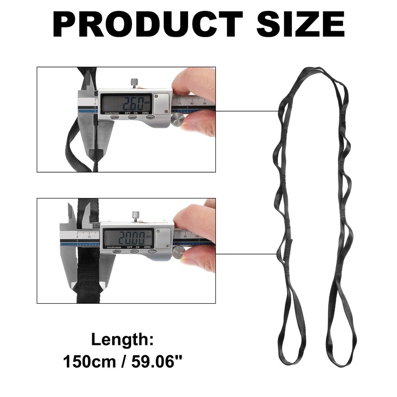 PATIKIL 22KN Adjustable Daisy Chain Yoga Extend Belt 1.5M, Nylon