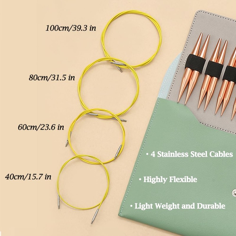 Knitiss Circular Knitting Needles Set, Interchangeable Circular Knitting Needles Set