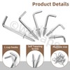 Wokape 120Pcs 6 Sizes Metal Screw-in Square Bend Hooks Kit,