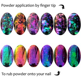 Iridescent Glitter Chameleon Nail Flakes Set of 6 Jars (Mixed Chameleon)