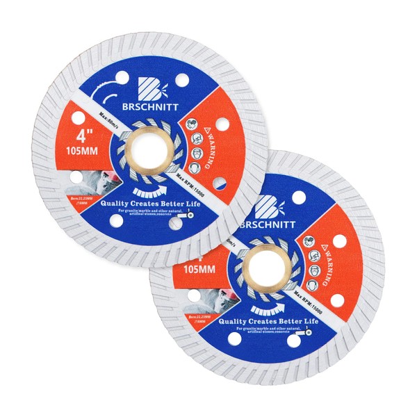 BRSCHNITT Diamond Blade for Concrete Masonry,2pcs 4 Inch (105mm) with
