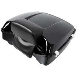 ECOTRIC Chopped Tour Pack W/Pad Compatible with 2014-2024 Harley Touring Road King Road Glide Street Glide Electra Glide Tail Box Trunk with Backrest