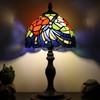 LUSTIX Mini Tiffany Stained Glass Accent Small Table Lamp 8