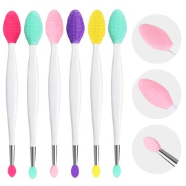 Yoizyfree Lip Scrubber - 6 Pcs Dual-ended Lip Scrub Brush Lip Exfoliator Tool,3-in-1 Silicone Lip Brush Lip Mask Applicator Lip Scrub Tool