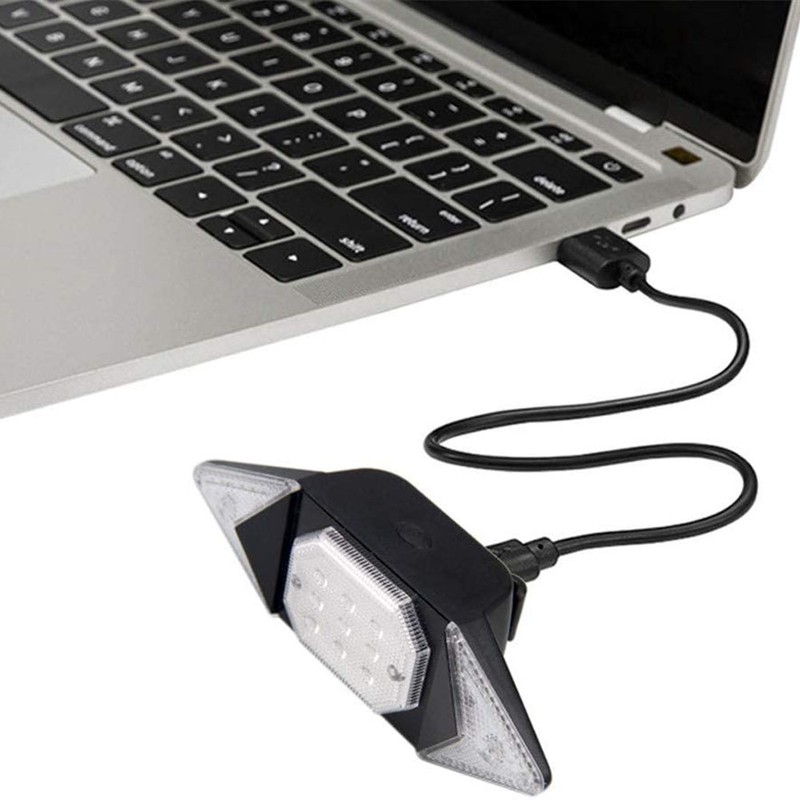 Wireless Remote Control Rear Tail Light USB Charging Bike Turn