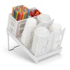 6-Compartment Coffee Cup Dispenser with Straws Holder, Plastic Coffee Cup