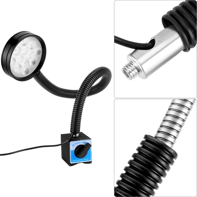 QWORK Magnetic Light, 1200 Lumens Led Machine Light, 110V-220V 12W