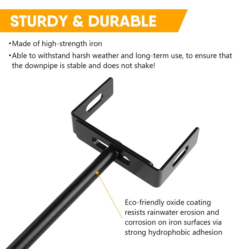 BLSGBUIDING Rainwater Downspout Bracket, 2-4 Inch Sliding Adjustable, Heavy Duty
