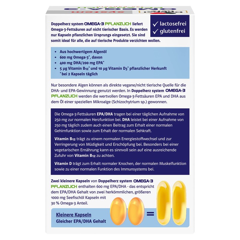 Doppelherz System Omega-3 Plant - Algae Oil - Vitamin D