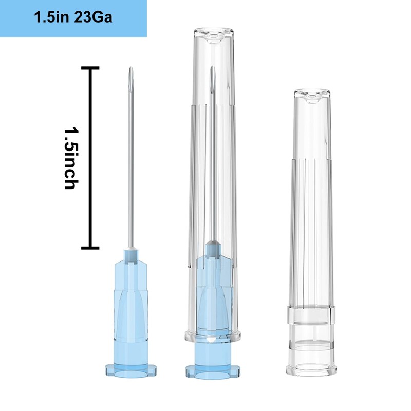 23 Gauge 1.5 Inch Needle, Individually Wrapped, 100 PCS Luer