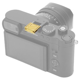 Upgraded Q3 43 Q2 Metal Hot Shoe Cover Protector Cap with Full-Coverage Design Special Designed for Leica Q3 43 /Q3/Q2 Digital Camera , Aluminum Alloy Q3 43 Hotshoe Cover with Silicone Cushion - Gold