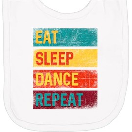 inktastic Dancing Eat Sleep Dance Repeat Newborn Bib White 33980