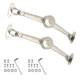 2 Pcs Lid Support Hinges, Adjustable Lift Up Stay Support Hinge with Screws and Hex Key, Heavy Duty Folding Lid Support Hinge for Cabinet Cupboard Wardrobe, Type B