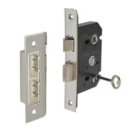 Internal Door Locks 3 Lever Sash Lock Polished Stainless Steel - 63mm / 45mm Backset