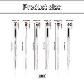 Acrylic Nail Brush Set, 6 Pcs Nail Brush for Nails Extension Acrylic Nails Art Design Women Gift Set for Powder Extension & Carving