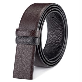 Vatee's Men/Women Reversible Genuine Leather Without Buckle Replacemen Belt Strap 1.34"(34mm) Wide 47"(120cm) Long Coffee & Black