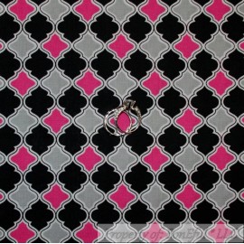 Brother Sister BonEful Fabric FQ Cotton Quilt VTG Pink Gray Black B&W White Girl Valentine SALE