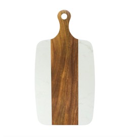 Creative Gifts International White Marble & Acacia Wood Cutting Board