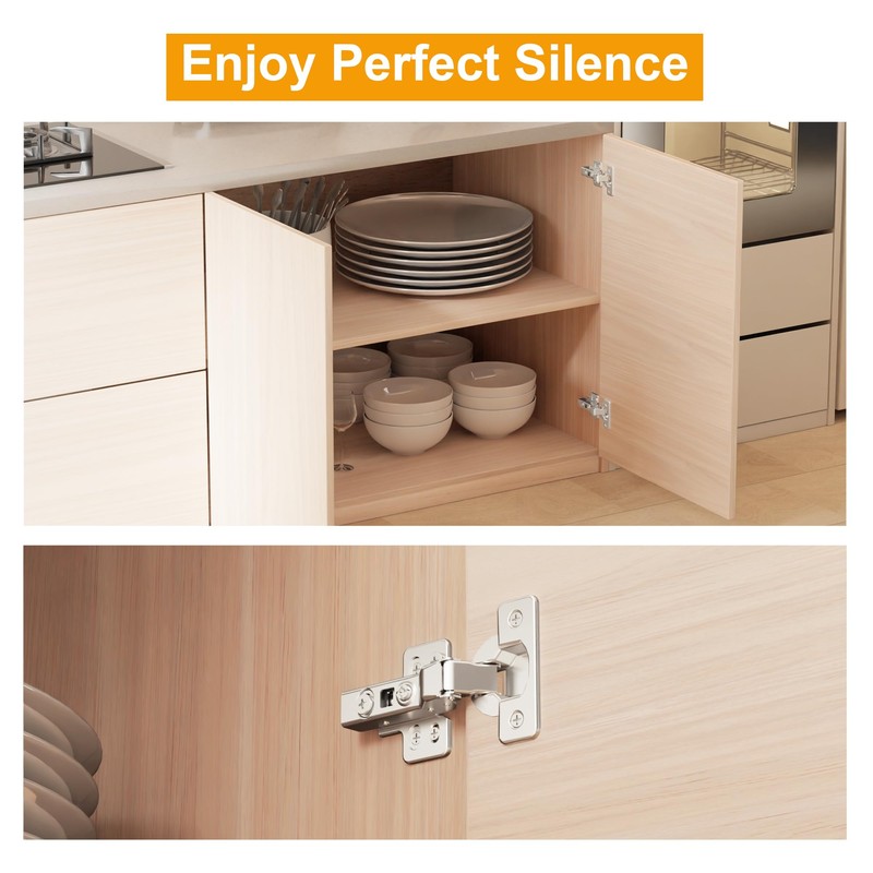 Luokim 20 Pack Half Overlay Soft Close Cabinet Hinges, Frameless