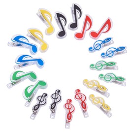 WANDIC 20 Pcs Plastic Sheet Music Stand Sheet Book Page Clip Clear for Music Book Holder Mixed Color