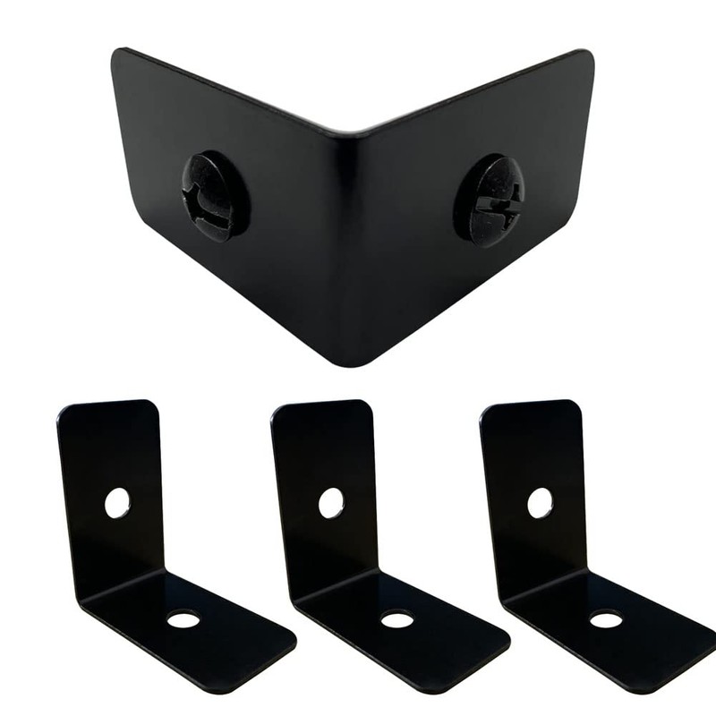Sutfmwe 4 Pcs Black Metal Corner Protector, Decorative Right Angle