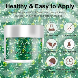 EODCI Dopamine Glitter Green Dip Powder Nail Color, Pro Dipping Powder System for Nail Art DIY at Home/Salon,1oz/28g Christmas