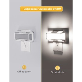 Super Bright Night Light, LOHAS Night Lights Plug into Wall [2 Pack], 0-250LM LED Night Light with Light Sensor, 2W Dimmable Nightlight, Daylight 5000K for Bathroom, Adults Kids Room, Stairway