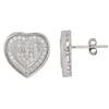 Sterling Silver Micorpave Heart Stud