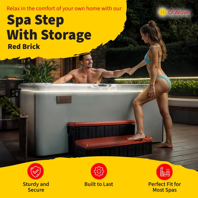 Heatwave Hot Tub Steps with Storage for Spa Accessories -
