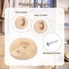 sourcing map 6Pcs Wooden Closet Rod Holders, Wardrobe Rod Brackets