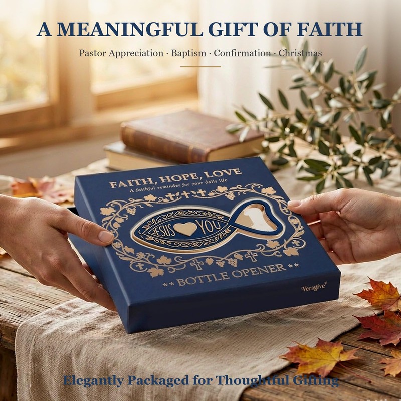 Ichthys Jesus Fish Bottle Opener & Fridge Magnet, Christian Gift