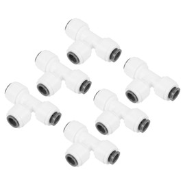 PATIKIL 1/4" Push to Connect Tee Fittings, 3 Pack T Shape Water Line Fitting for RO Water System, White