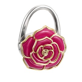 sourcing map Foldable Purse Hook 2.64 x 1.89 Inches (L x W) Metal Portable Handbag Hanger Holder for Table Bag Storage Folding Decoration Rose Red