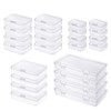 Goodma 24 Pieces Mixed Sizes Rectangular Empty Mini Clear Plastic