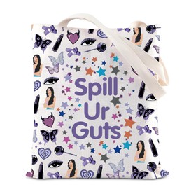 Music Lover Gifts OR Album Inspired Tote Bag Singer Fans Gift Singer Merchandise Shopping Bag Spill Ur Guts Musical Gift (C-Spill Ur Tote)