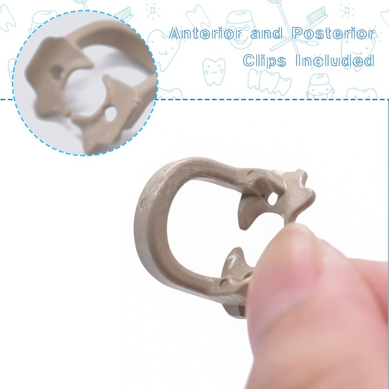 4-Piece Dental Rubber Dam Clamps Set, Hard Resin Material, Includes