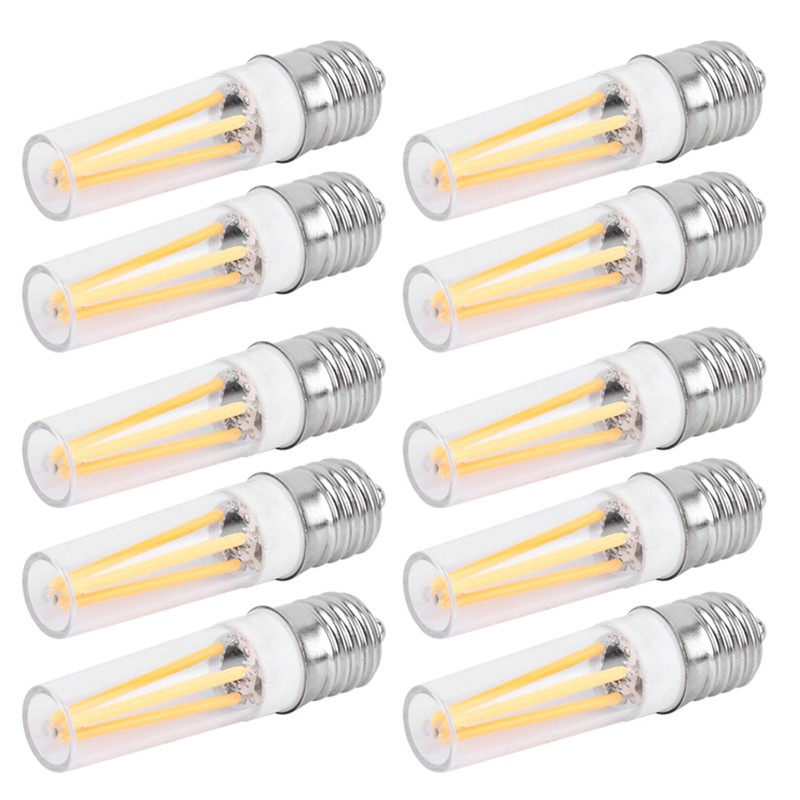 10Pcs E17 Long Filament Bulbs AC110V 3W for Chandelier Ceiling