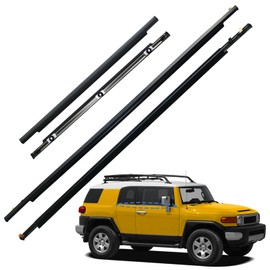 RYSPLORE 4 PCS Door Window Moulding Trim Compatible with 2007-2014 Toyota FJ Cruiser Weatherstrip Seal Belt OE# 68163-3504,168164-35041,68161-35073,68162-35073