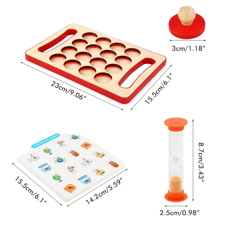 Children Wooden Memory Matching Game with Double Sided Cards Interactive