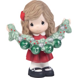 Precious Moments 251001 Deck The Halls 2025 Dated Girl Bisque Porcelain Figurine