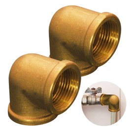 2 pieces brass angle 90°, 1/2 inch female thread, 1/2 inch brass elbow 90 degrees, 90 degree brass thread fitting, 1/2 inch female thread pipe angle elbow adapter, brass pipe angle for irrigation