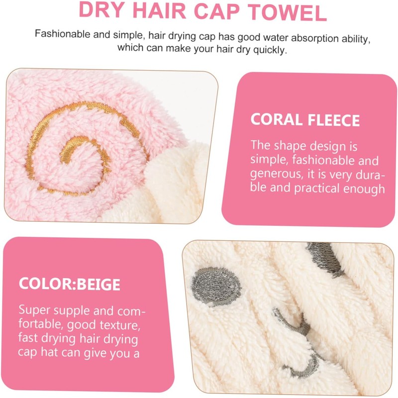 Ipetboom 3 Piezas Gorro para Secar El Cabello De Coral