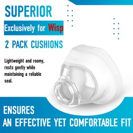 2 Pack Reliable Seal Cushions for Wisp Reduced Irritation Replacements Improved Comfort CPAP Supplies - Large