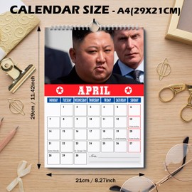 Funny Calendar 2025, Funny Secret Santa Ideas Gifts for Men, Novelty Quirky Christmas Birthday Kim Jong Un Wall Calendar Planner Presents Weird Office Gift